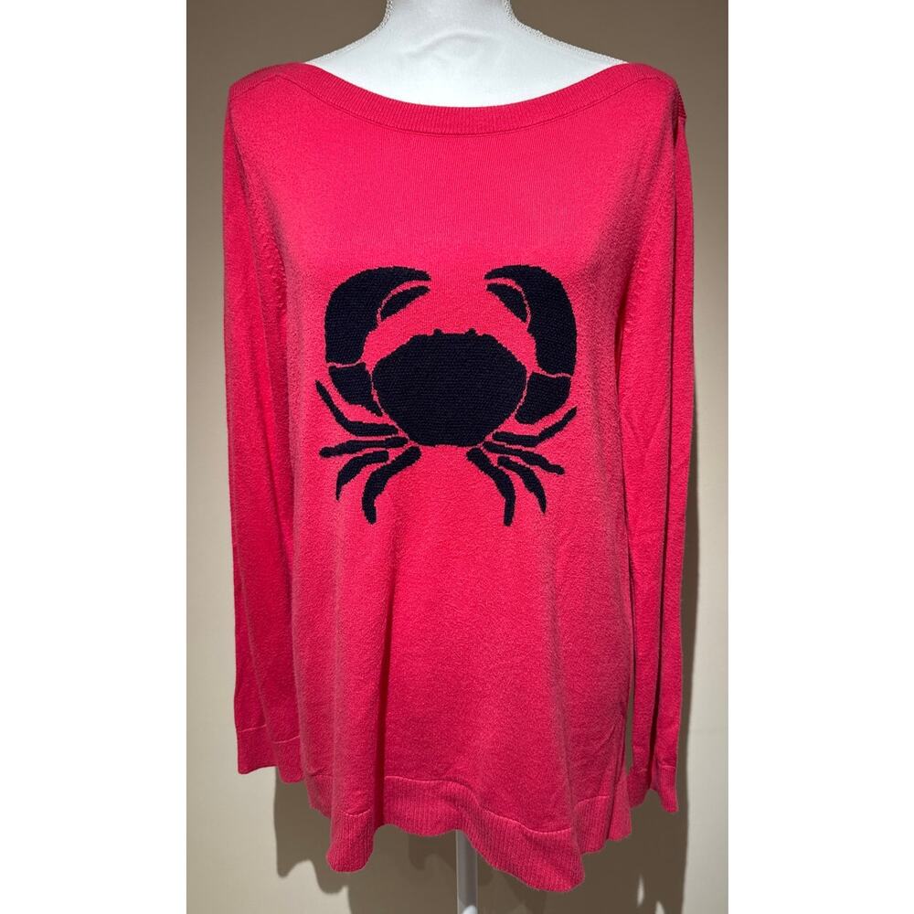 Talbots Pink and Navy Crab Sweater‎ Size 1X